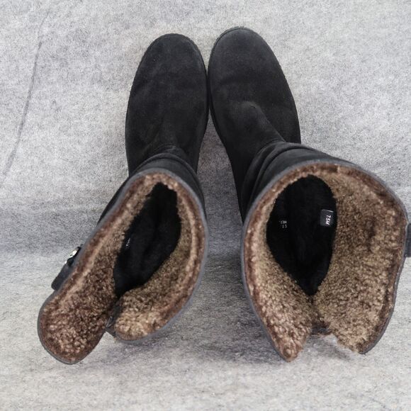 Stuart Weitzman Shoes Womens 7.5 Slouch Boot Short Leather Pull On Black Classic - Picture 12 of 16